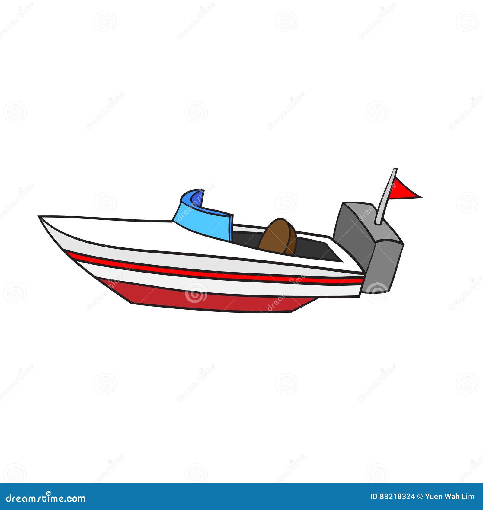 Isolated Cartoon Speed Boat Illustration Eps 88218324 2781700794